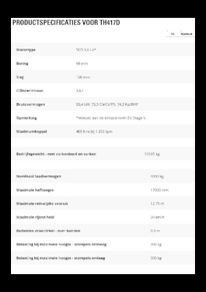 Teleskopické manipulátory Caterpillar TH417D