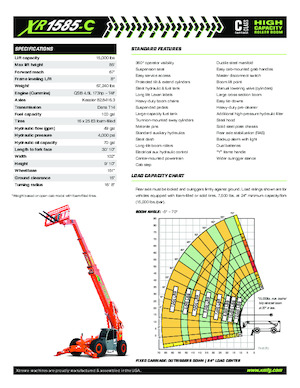 Teleskopické manipulátory Xtreme XR1585-C