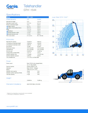 Teleskopické manipulátory Genie GTH-1544 