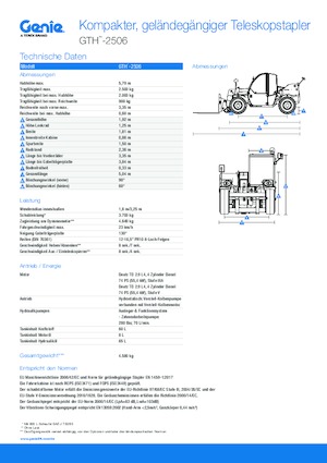 Teleskopické manipulátory Genie GTH-2506
