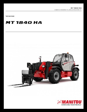 Teleskopické manipulátory Manitou MT 1840 HA