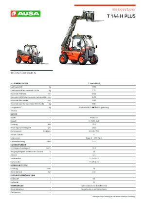Teleskopické manipulátory Ausa T 144 H Plus