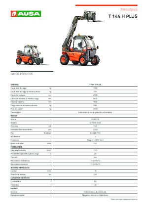 Teleskopické manipulátory Ausa T 144 H Plus