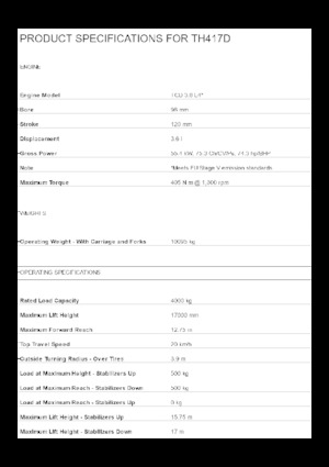 Teleskopické manipulátory Caterpillar TH417D