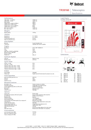 Teleskopické nakladače s horní konstrukcí Bobcat TR 35160