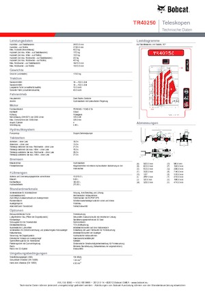 Teleskopické nakladače s horní konstrukcí Bobcat TR40250