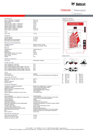 Teleskopické nakladače s horní konstrukcí Bobcat TR40250