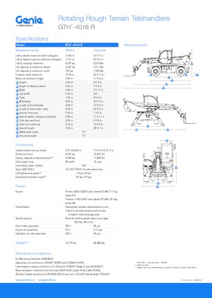 Teleskopické nakladače s horní konstrukcí Genie GTH4016R