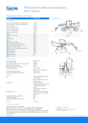 Teleskopické nakladače s horní konstrukcí Genie GTH4016R