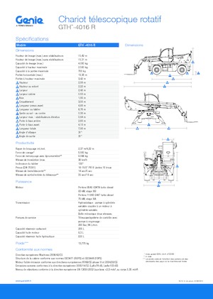 Teleskopické nakladače s horní konstrukcí Genie GTH4016R