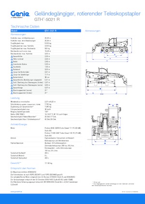 Teleskopické nakladače s horní konstrukcí Genie GTH5021R