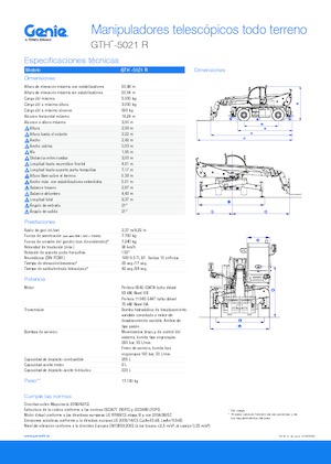 Teleskopické nakladače s horní konstrukcí Genie GTH5021R