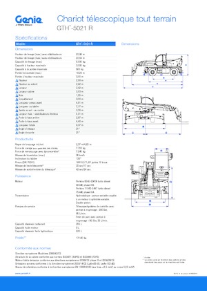 Teleskopické nakladače s horní konstrukcí Genie GTH5021R