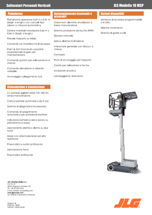 Sloupové pracovní plošiny JLG 10MSP