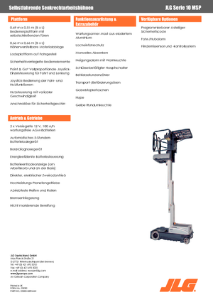 Sloupové pracovní plošiny JLG 10MSP