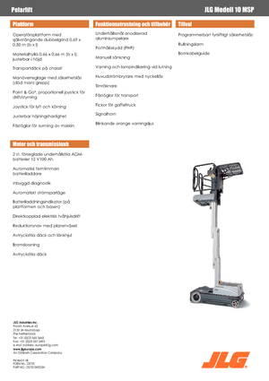 Sloupové pracovní plošiny JLG 10MSP