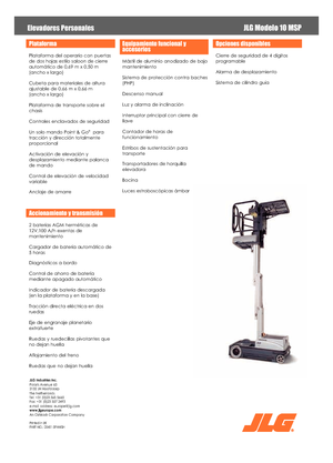 Sloupové pracovní plošiny JLG 10MSP