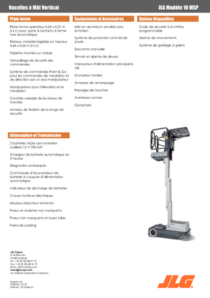 Sloupové pracovní plošiny JLG 10MSP