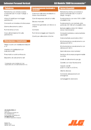 Sloupové pracovní plošiny JLG 20AM