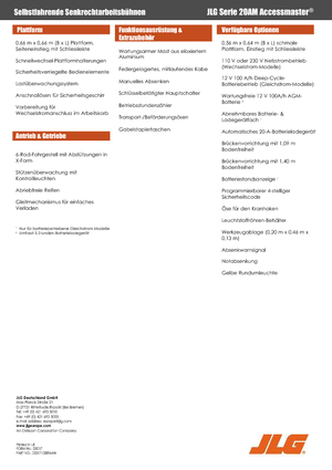 Sloupové pracovní plošiny JLG 20AM