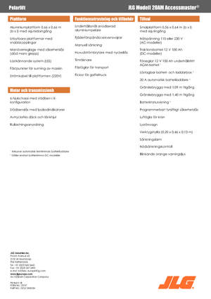 Sloupové pracovní plošiny JLG 20AM