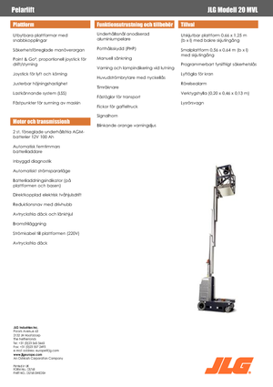 Sloupové pracovní plošiny JLG 20MVL