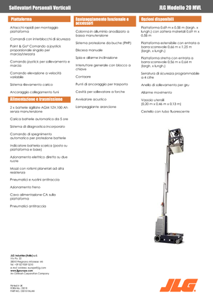 Sloupové pracovní plošiny JLG 20MVL