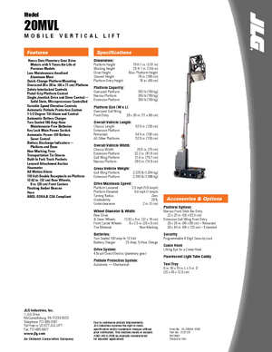 Sloupové pracovní plošiny JLG 20MVL