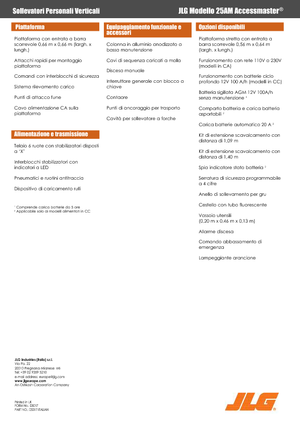 Sloupové pracovní plošiny JLG 25AM