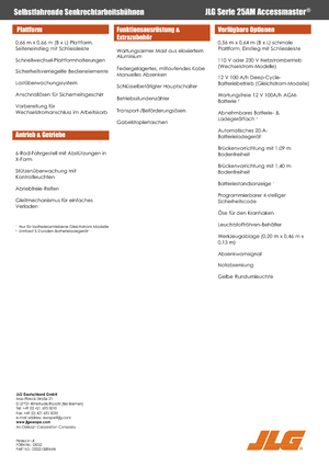 Sloupové pracovní plošiny JLG 25AM