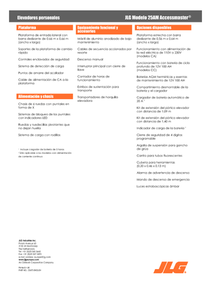 Sloupové pracovní plošiny JLG 25AM