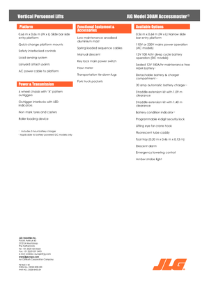 Sloupové pracovní plošiny JLG 30AM