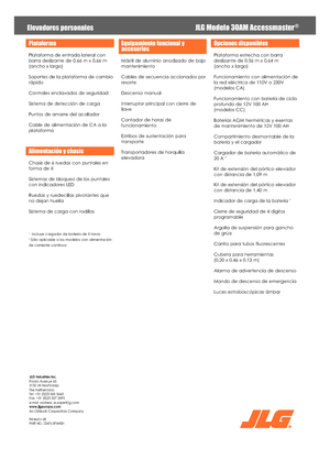 Sloupové pracovní plošiny JLG 30AM