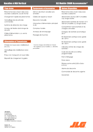 Sloupové pracovní plošiny JLG 30AM