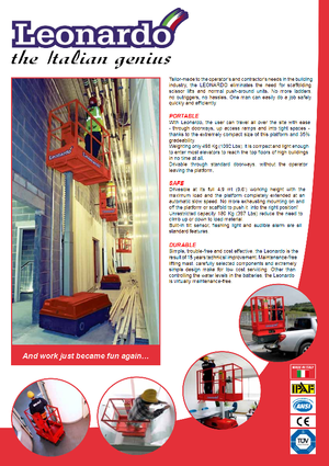 Sloupové pracovní plošiny Bravi Leonardo Outdoor