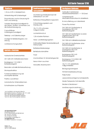 Sloupové pracovní plošiny JLG-Toucan Toucan 1210