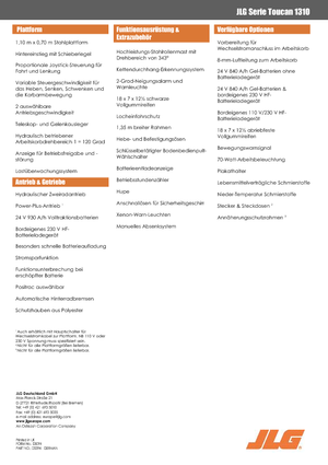 Sloupové pracovní plošiny JLG-Toucan Toucan 1310