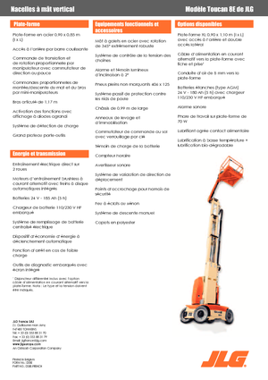 Sloupové pracovní plošiny JLG-Toucan Toucan 8 E