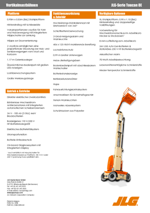 Sloupové pracovní plošiny JLG-Toucan Toucan 8 E