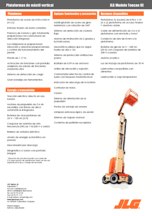 Sloupové pracovní plošiny JLG-Toucan Toucan 8 E