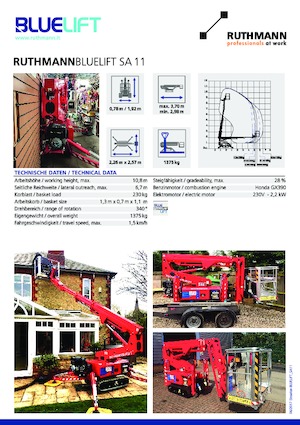Pásové kloubové pracovní plošiny Ruthmann BLUELIFT SA 11