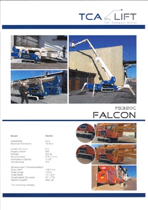 Pásové teleskopické pracovní plošiny Falcon Lifts FS 320 C 