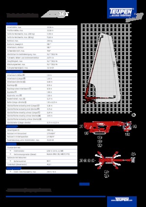 Pásové teleskopické pracovní plošiny TEUPEN LEO36T