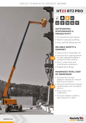 Kolové teleskopické pracovní plošiny Haulotte HT23 RTJ PRO