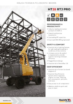 Kolové teleskopické pracovní plošiny Haulotte HT28 RTJ PRO