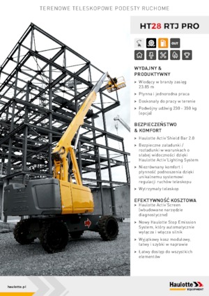 Kolové teleskopické pracovní plošiny Haulotte HT28 RTJ PRO