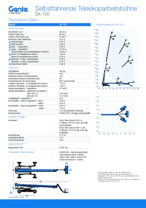 Kolové teleskopické pracovní plošiny Genie SX-150