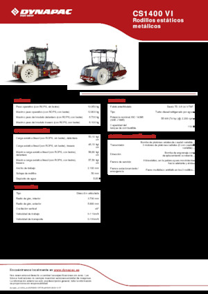 Tříkolové válce Dynapac CS1400 VI