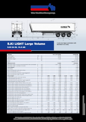 Sklápěcí návěsy Schmitz Cargobull S.KI LIGHT 24 10.5 SL AK