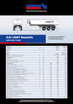 Sklápěcí návěsy Schmitz Cargobull S.KI LIGHT 24 SL 7.2 AK